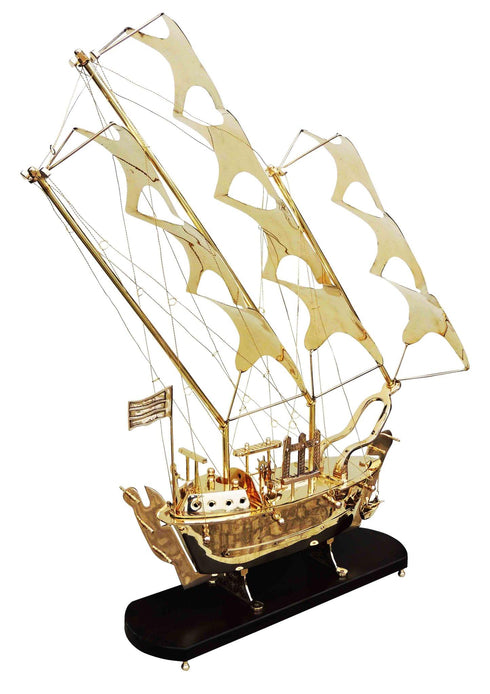 Brass Ship With Wooden Base Big 23.24kg